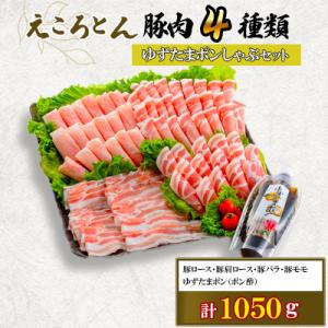 ふるさと納税 大津町 【ファームヨシダ】えころとん・豚肉4種計1050g・ゆずたまポンしゃぶセット