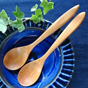 ふるさと納税 東峰村 手仕事工房「東峰木人」作　山桜のグラノーラスプーンとヨーグルトスプーン2本セッ...