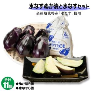 ふるさと納税 岸和田市 水なすぬか漬5個入と水なす6個入セット