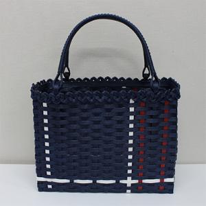 ふるさと納税 都留市 クラフトカゴバック (青)