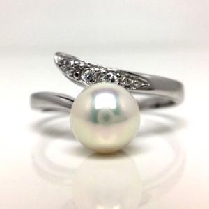 ふるさと納税 志摩市 アコヤ真珠リング　6.5〜7.0ミリ　高品質パール　シルバー　フリーサイズ