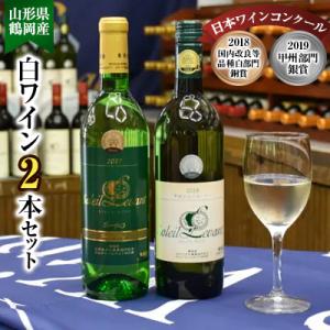 ふるさと納税 鶴岡市 白ワイン2本セット　(地ワイン・鶴岡・お酒)