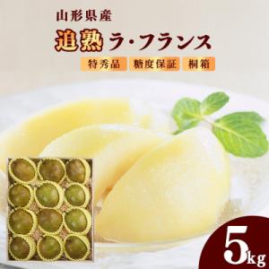 ふるさと納税 寒河江市 山形県産「追熟 ラ・フランス」5kg(14〜18玉)【山形セレクション認定品...