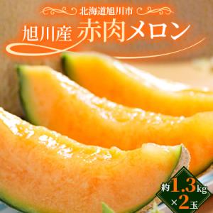 ふるさと納税 旭川市 旭川産赤肉メロン　2玉(2026年7月下旬発送開始予定)_03905