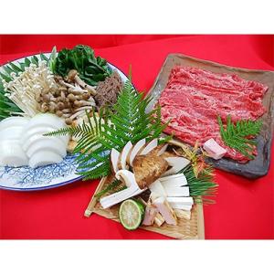 ふるさと納税 亀岡市 期間限定 亀岡牛上ロースすき焼きと『丹波松茸』セット2〜3人前<丹波四季菜料理...