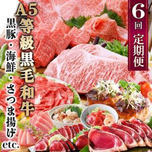 ふるさと納税 枕崎市 定期便(6回)お楽しみ便(A5等級黒毛和牛・黒豚・海鮮・さつま揚げ等)GG-0...