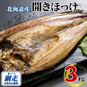 ふるさと納税 網走市 北海道産・北海道網走加工　ほっけ一夜干し(冷凍・1枚真空パック)　3枚セット