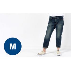 ふるさと納税 倉敷市 【Mサイズ/ブルー】甘織デニムボーイフレンドアンクル丈パンツ 73388