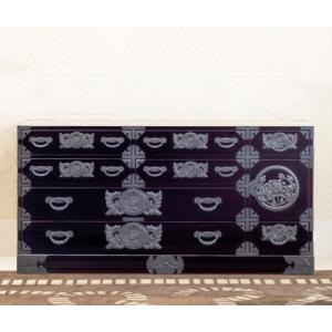 ふるさと納税 利府町 仙台箪笥　五尺横長箪笥75　木地呂漆塗り　(お申込書返送後2ヶ月〜5ヶ月以内でお届け)