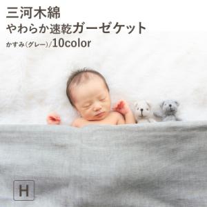 ふるさと納税 蒲郡市 三河木綿 ガーゼケット やわらか速乾 ハーフサイズ_ かすみ グレー【G030...