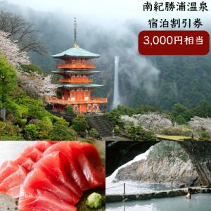 ふるさと納税 那智勝浦町 南紀勝浦温泉　宿泊割引券　3,000円