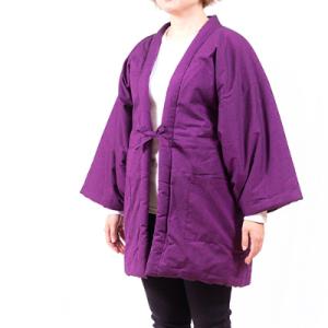 ふるさと納税 大木町 久留米はんてん / 婦人紬はんてん (紫)　BA015