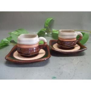 ふるさと納税 甲賀市 【信楽焼】ちょっぴりかわいい3色カップ&amp;ソーサー　コーヒー紅茶・デザートペアセ...