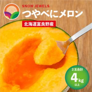 ふるさと納税 富良野市 【2027年発送先行受付】つやべにメロン2玉入箱(合計4kg以上)北海道富良野産 赤肉