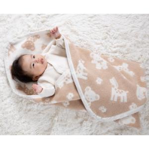 ふるさと納税 泉大津市 おくるみ綿毛布(オーガニック綿使用) 動物柄・85×85cm・毛布の町泉大津...