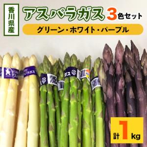 ふるさと納税 東かがわ市 【先行受付2027年】アスパラガス3色セット　1kg