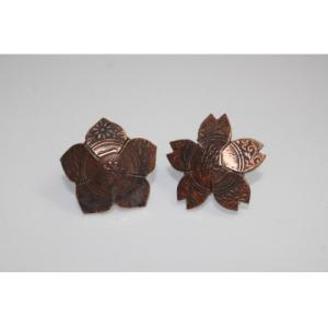 ふるさと納税 山県市 古銭一銭銅貨・桔梗&桜ピンバッジセット