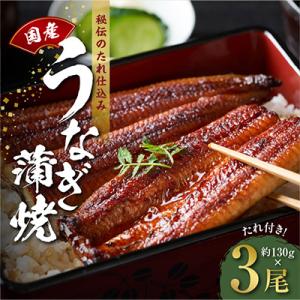 ふるさと納税 泉佐野市 国産うなぎ 約130g×3尾 秘伝のたれ 蒲焼 鰻 ウナギ 無頭 炭火焼き