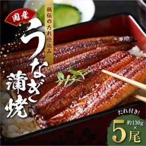 ふるさと納税 泉佐野市 国産うなぎ 約130g×5尾 秘伝のたれ 蒲焼 鰻 ウナギ 無頭 炭火焼き