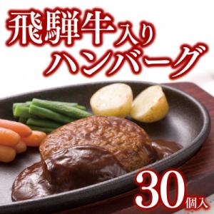 ふるさと納税 笠松町 飛騨牛入りハンバーグ30個セット