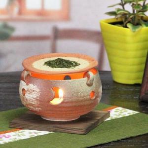 ふるさと納税 甲賀市 信楽焼 火色灰吹茶香炉 アロマポット ロウソク10個セット