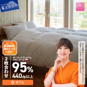 ふるさと納税 富士吉田市 布団回収サービス付き【甲州羽毛ふとん】ポーランドマザーグース95%2枚合せ(ダブル)カバー付き国産