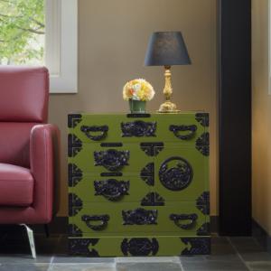 ふるさと納税 利府町 仙台箪笥　からくり帳箪笥　常盤色漆塗り　(お申込書返送後2ヶ月〜5ヶ月以内でお届け)