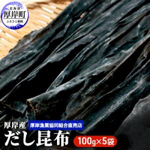 ふるさと納税 厚岸町 【とっても便利】厚岸産だし昆布100g×5袋