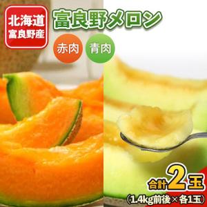 ふるさと納税 富良野市 2027年先行予約　富良野メロン　赤肉・青肉 2色セット 合計2玉入り