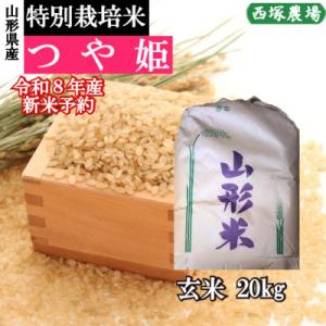 ふるさと納税 最上町 【先行受付】令和8年産　特別栽培米つや姫　玄米 20kg　山形県産　西塚農場のお米