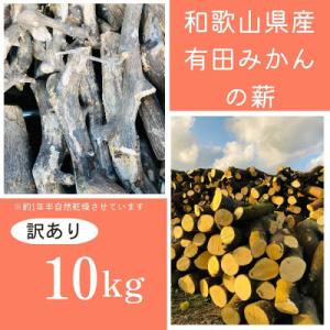 ふるさと納税 有田川町 【訳アリ】有田みかんの薪!10Kg(細木/中太)バイオマスエネルギーで火を楽...