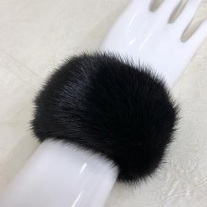 ふるさと納税 宇陀市 【ファーカフス アームウォーマー】ブラックミンク【ナチュラルカラー】