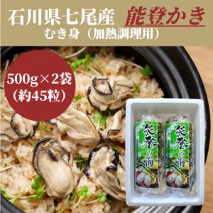 ふるさと納税 七尾市 石川県七尾産　能登かき　むき身500g×2袋　(約45粒)