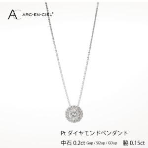 ふるさと納税 泉佐野市 ARC-EN-CIEL　PT ダイヤ 中石0.20ct 取り巻きペンダント【...