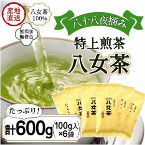 ふるさと納税 八女市 八女茶100% 八十八夜摘み一番茶「特上煎茶」100g×6袋