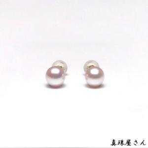 ふるさと納税 志摩市 真珠屋さんのアコヤ本真珠 ホワイトピンク 6.0〜6.5ミリ高品質K18ピアス