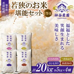 ふるさと納税 若狭町 【令和8年産先行受付】福井県若狭のお米堪能セット(1等米)　5kg×4種(合計20kg)