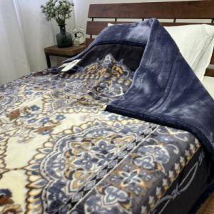 ふるさと納税 泉大津市 日本製　アクリル　マイヤー毛布　シングル　ブルー　1枚　(新合繊2枚合わせ毛...
