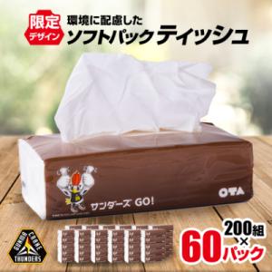 ふるさと納税 太田市 群馬クレインサンダーズ応援ソフトパックティッシュ 400枚(200組)×60パ...