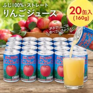ふるさと納税 中野市 ふじ100%りんごジュース　160g×20缶入