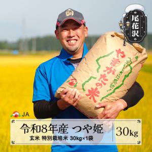 ふるさと納税 尾花沢市 【先行受付】令和8年産 新米 玄米 特別栽培米 つや姫 30kg 山形県産 ...