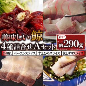 ふるさと納税 長崎市 美味しい鯨4種詰め合わせAセット(小切れ、ベーコンスライス、すえひろスライス、...