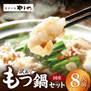 ふるさと納税 上毛町 訳あり やまやのもつ鍋 あごだし醤油味 8人前(もつ400g×2、スープ200...