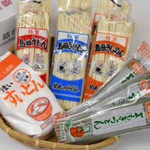ふるさと納税 浅川町 乾麺4種とすいとんセット(よもぎうどん、島田うどん、島田きしめん、島田ひやむぎ...