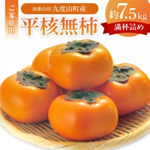 ふるさと納税 九度山町 【本場/2026年10月上旬以降発送】九度山町産 平核無柿〈ご家庭用〉満杯詰め約7.5kg｜Yahoo!ふるさと納税