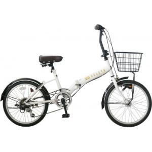 ふるさと納税 四日市市 パンクしないオリタタミ自転車6段変速　LEDオートライト20型　ホワイト