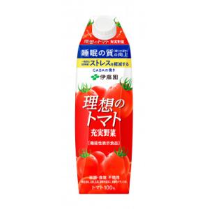 ふるさと納税 長野県 【機能性表示食品】(紙パック)充実野菜理想のトマトキャップ付き1L×6本