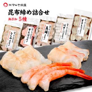 ふるさと納税 加賀市 石川県加賀市 昆布締め 刺身5種セット(真鯛/平目/甘えび/いか/すずき)