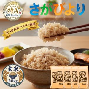 ふるさと納税 吉野ヶ里町 令和7年産【玄米】さがびより20kg(5kg×4袋)五つ星お米マイスター厳選!(吉野ヶ里町)