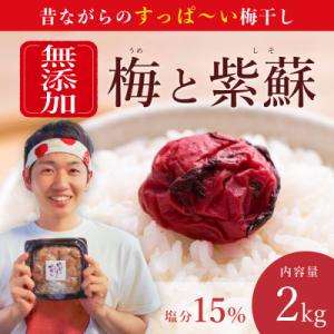 ふるさと納税 湯浅町 【常温保管可能】天日塩と紫蘇だけで漬けた無添加梅干し2kg 梅ボーイズ|南高梅